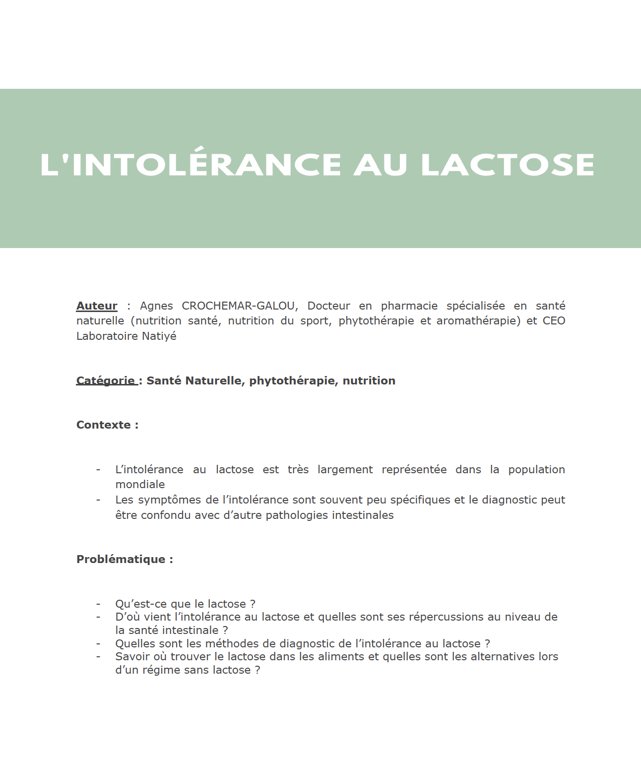 lactose intolérance lactose intolérance